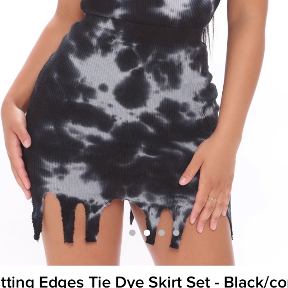Cutting edges tie dye skirt set